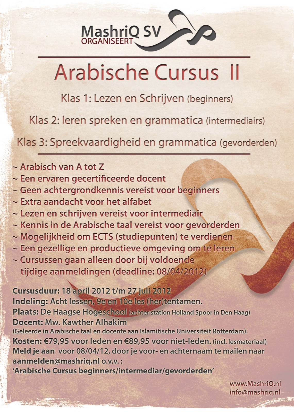 Arabische Cursus 2012 - Editie 2