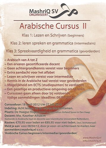 Arabische Cursus 2012 - Editie 2
