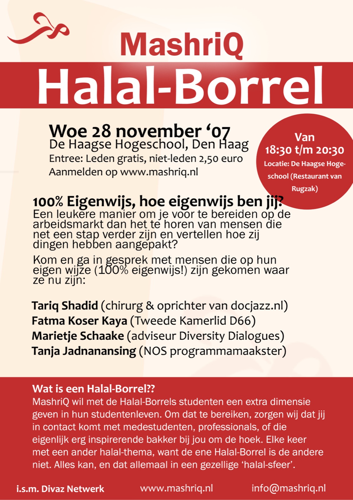 Halal Borrel #1 — 100% Eigenwijs (poster)