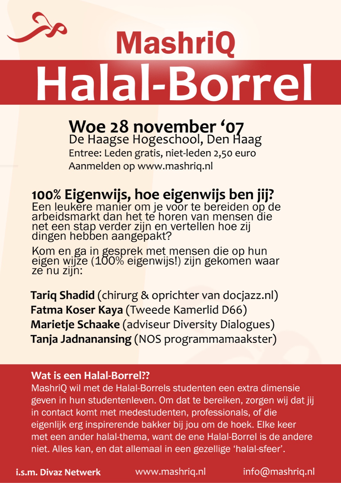 Halal Borrel #1 - 100% Eigenwijs (poster)