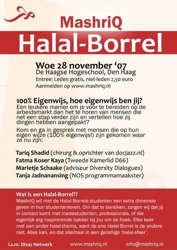 Halal Borrel #1 - 100% Eigenwijs (poster)