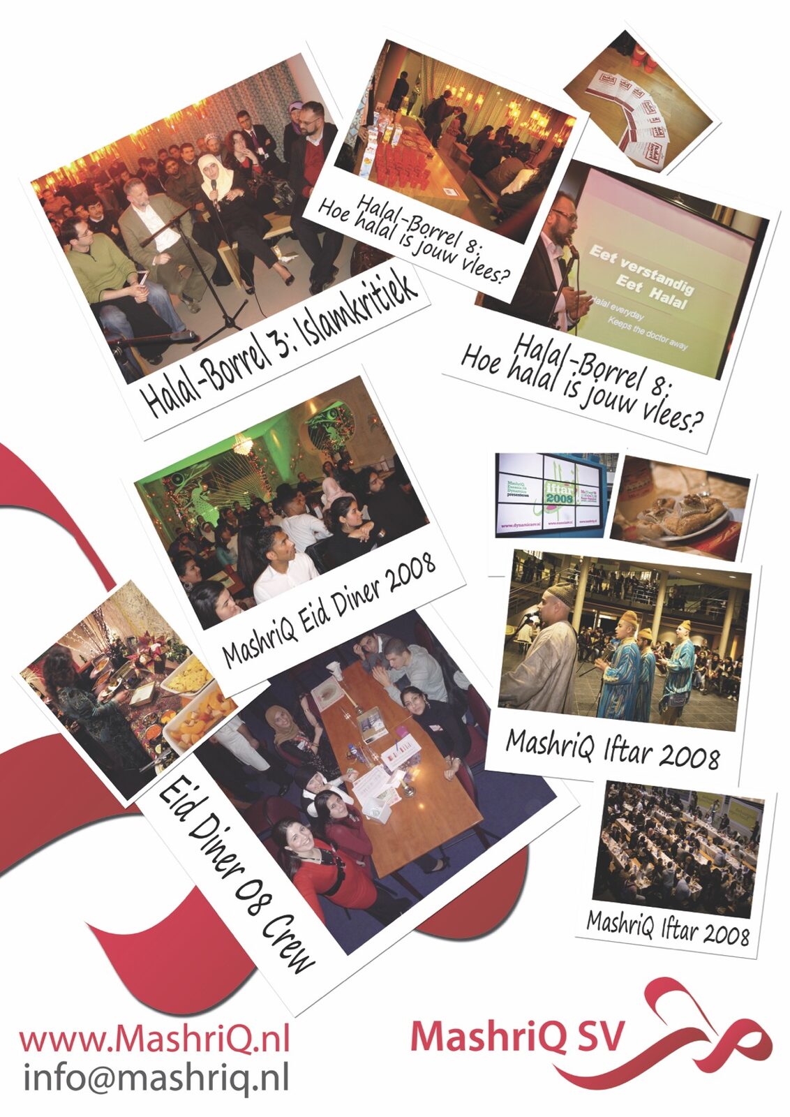 Voorbeeld (pagina 1) van MashriQ — verenigingsposters met evenementenfoto's