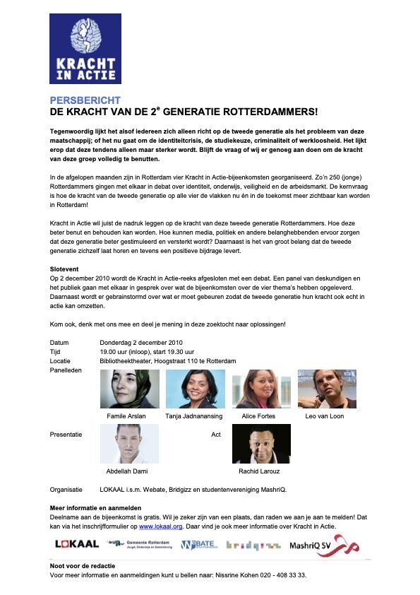 Voorbeeld (pagina 1) van Persbericht — Kracht in Actie