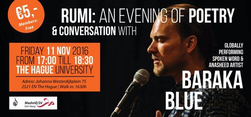 Rumi — an evening of poetry & conversation with Baraka Blue